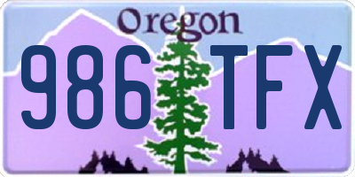 OR license plate 986TFX