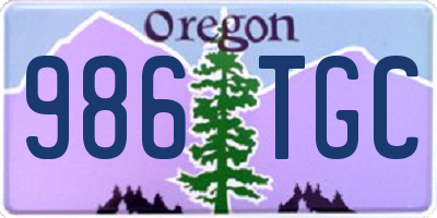 OR license plate 986TGC