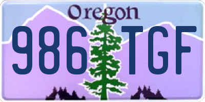 OR license plate 986TGF