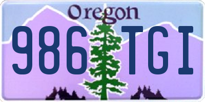 OR license plate 986TGI