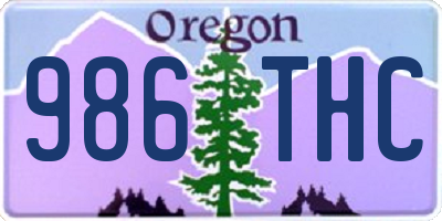 OR license plate 986THC