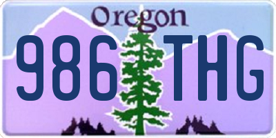 OR license plate 986THG