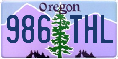OR license plate 986THL