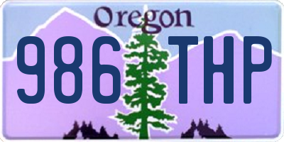 OR license plate 986THP