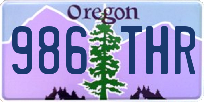 OR license plate 986THR