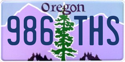 OR license plate 986THS