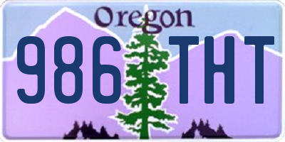 OR license plate 986THT