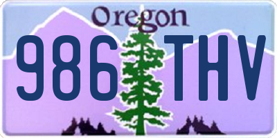 OR license plate 986THV