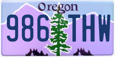 OR license plate 986THW