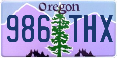 OR license plate 986THX