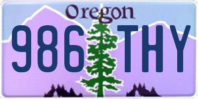 OR license plate 986THY