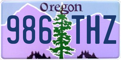 OR license plate 986THZ