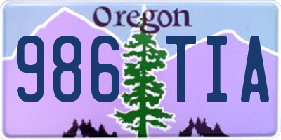 OR license plate 986TIA