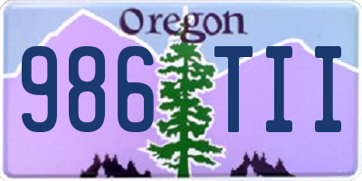 OR license plate 986TII