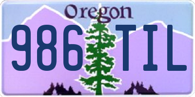 OR license plate 986TIL