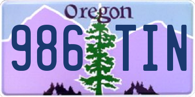 OR license plate 986TIN