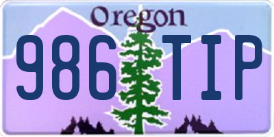 OR license plate 986TIP