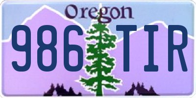 OR license plate 986TIR