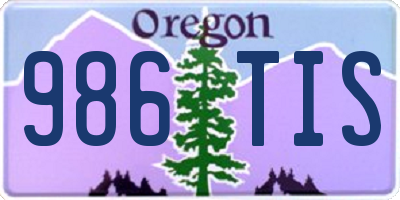 OR license plate 986TIS