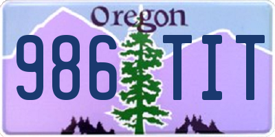 OR license plate 986TIT