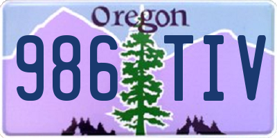 OR license plate 986TIV