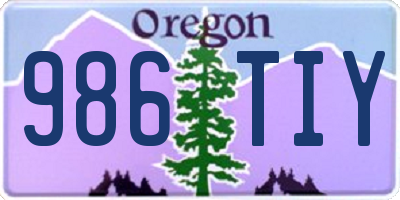 OR license plate 986TIY