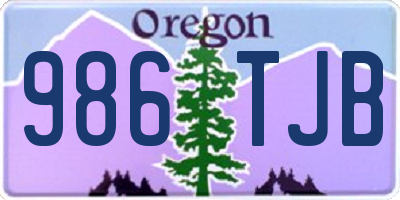 OR license plate 986TJB
