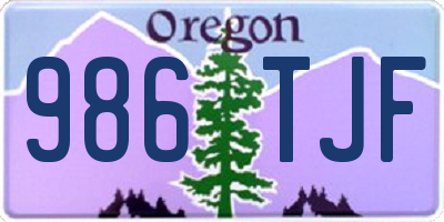 OR license plate 986TJF