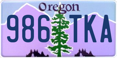 OR license plate 986TKA