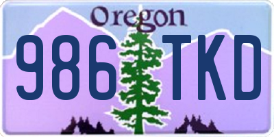 OR license plate 986TKD