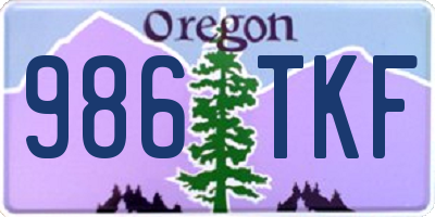 OR license plate 986TKF