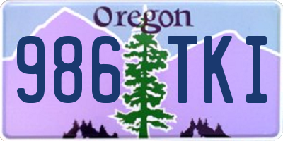 OR license plate 986TKI