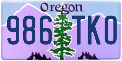 OR license plate 986TKO