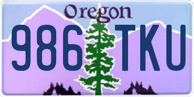 OR license plate 986TKU