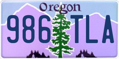 OR license plate 986TLA