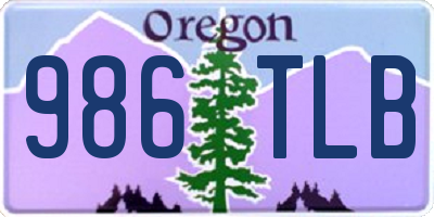 OR license plate 986TLB