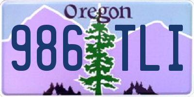 OR license plate 986TLI