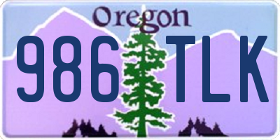 OR license plate 986TLK