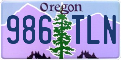 OR license plate 986TLN