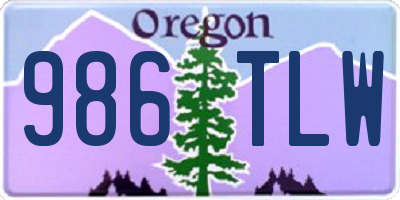 OR license plate 986TLW