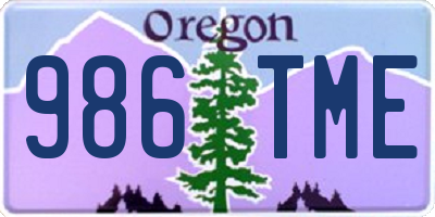 OR license plate 986TME