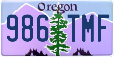 OR license plate 986TMF