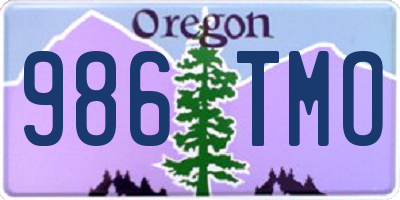 OR license plate 986TMO