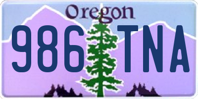 OR license plate 986TNA