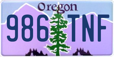 OR license plate 986TNF