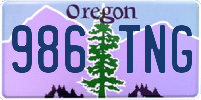 OR license plate 986TNG