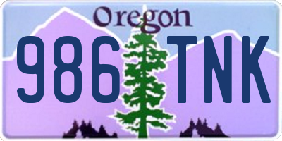 OR license plate 986TNK