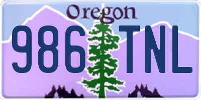 OR license plate 986TNL