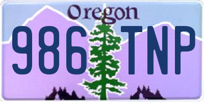 OR license plate 986TNP