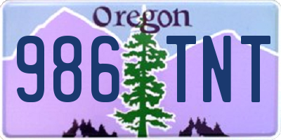 OR license plate 986TNT